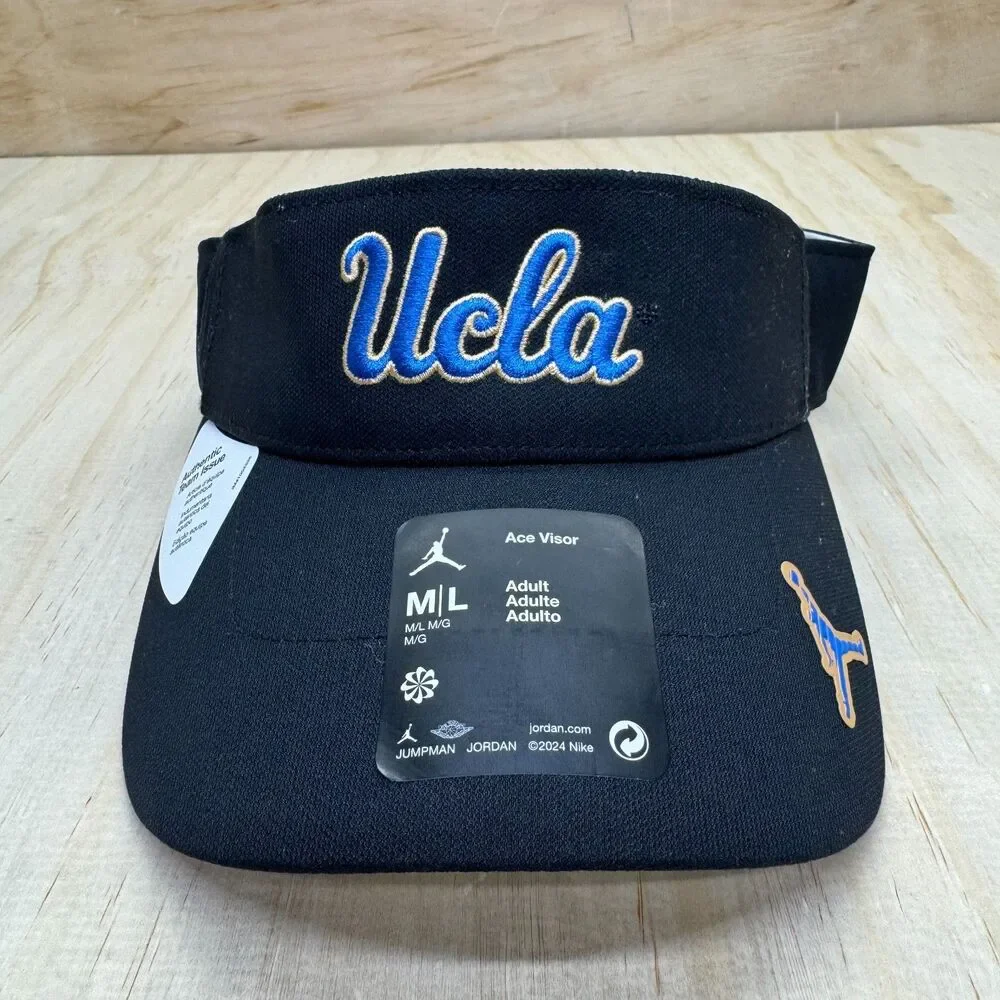 NEW UCLA Bruins Jordan Brand Ace Visor Black Authentic Team Issue Sz M/L